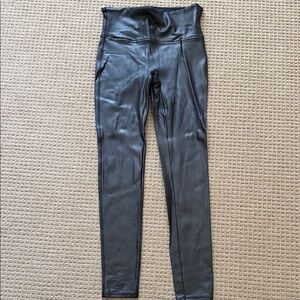 SPANX Faux Leather Black High-Waist Leggings